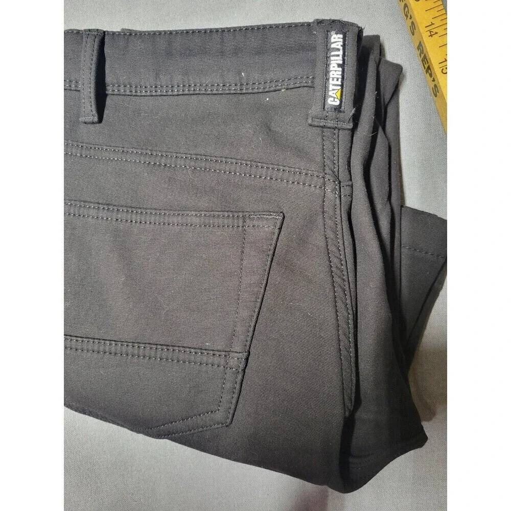CAT Caterpillar Men's Bonded Fleece Lined Canvas Pant-Black-30x29  Stretch
